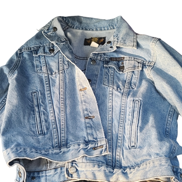 Harley Davidson 100 Year Anniversary Denim Jacket women's Jean Size Large - Picture 6 of 8